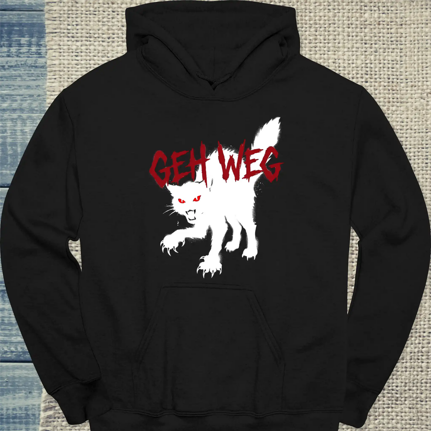 Hoodie - Geh weg - Unisex - Katze Schwarz