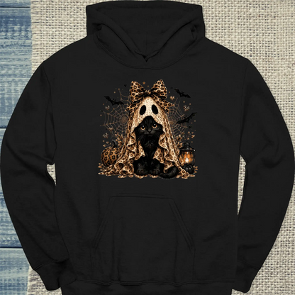 Hoodie - Geisterkatze - Unisex - Katze, Halloween Schwarz