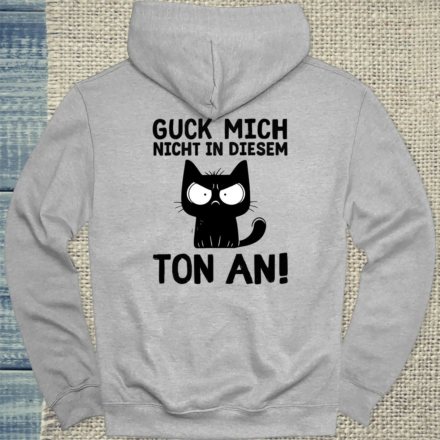 Hoodie - Guck mich nicht in diesem Ton an - Rücken - Unisex - Katze, Back Grau