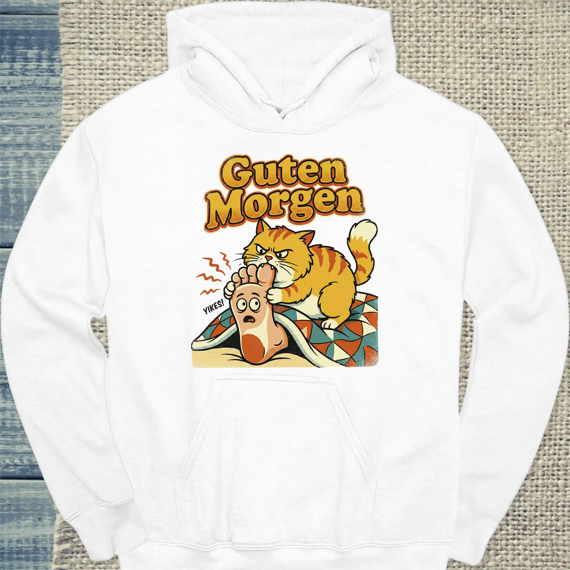 Hoodie - Guten Morgen - Unisex - Katze Weiß