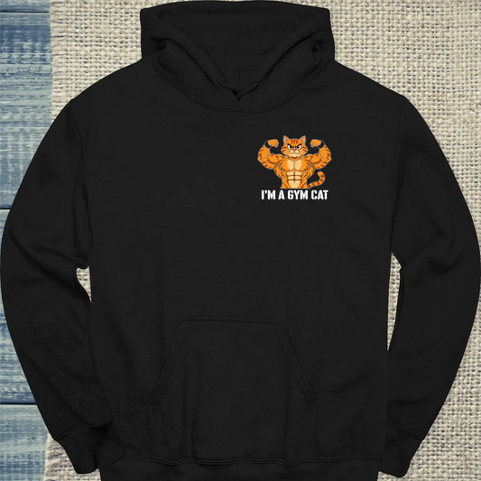 Hoodie - Gym Cat - Unisex - Katze, Cat Guy Schwarz