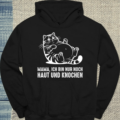 Hoodie - Haut und Knochen - Unisex - Katze Schwarz
