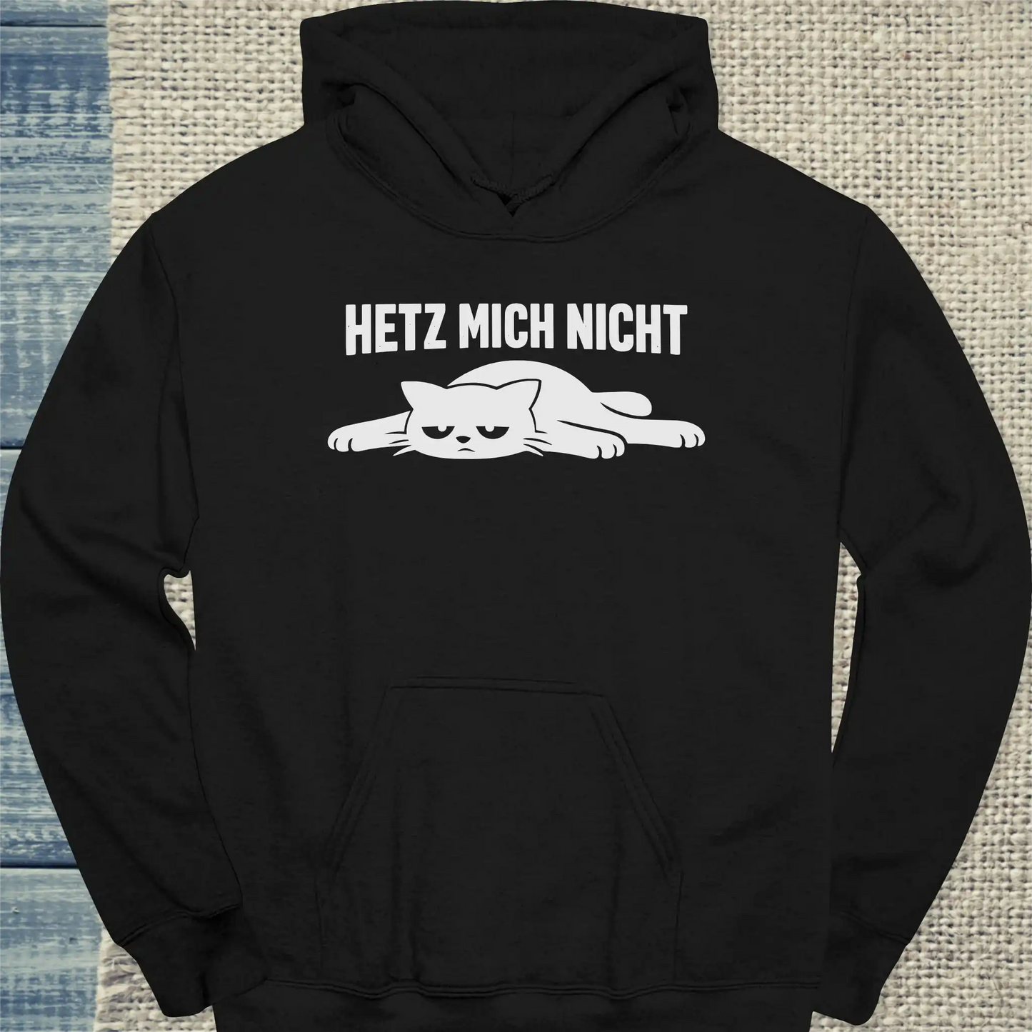 Hoodie - Hetz mich nicht - Unisex - Katze Schwarz