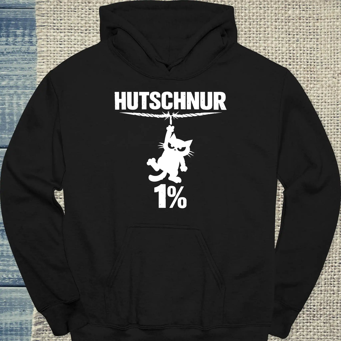 Hoodie - Hutschur 1% - Unisex - Katze Schwarz