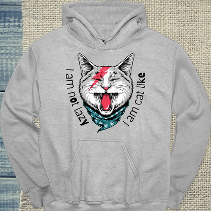 Hoodie - I am not lazy, I am cat like - Unisex - Katze, Cat Guy Grau