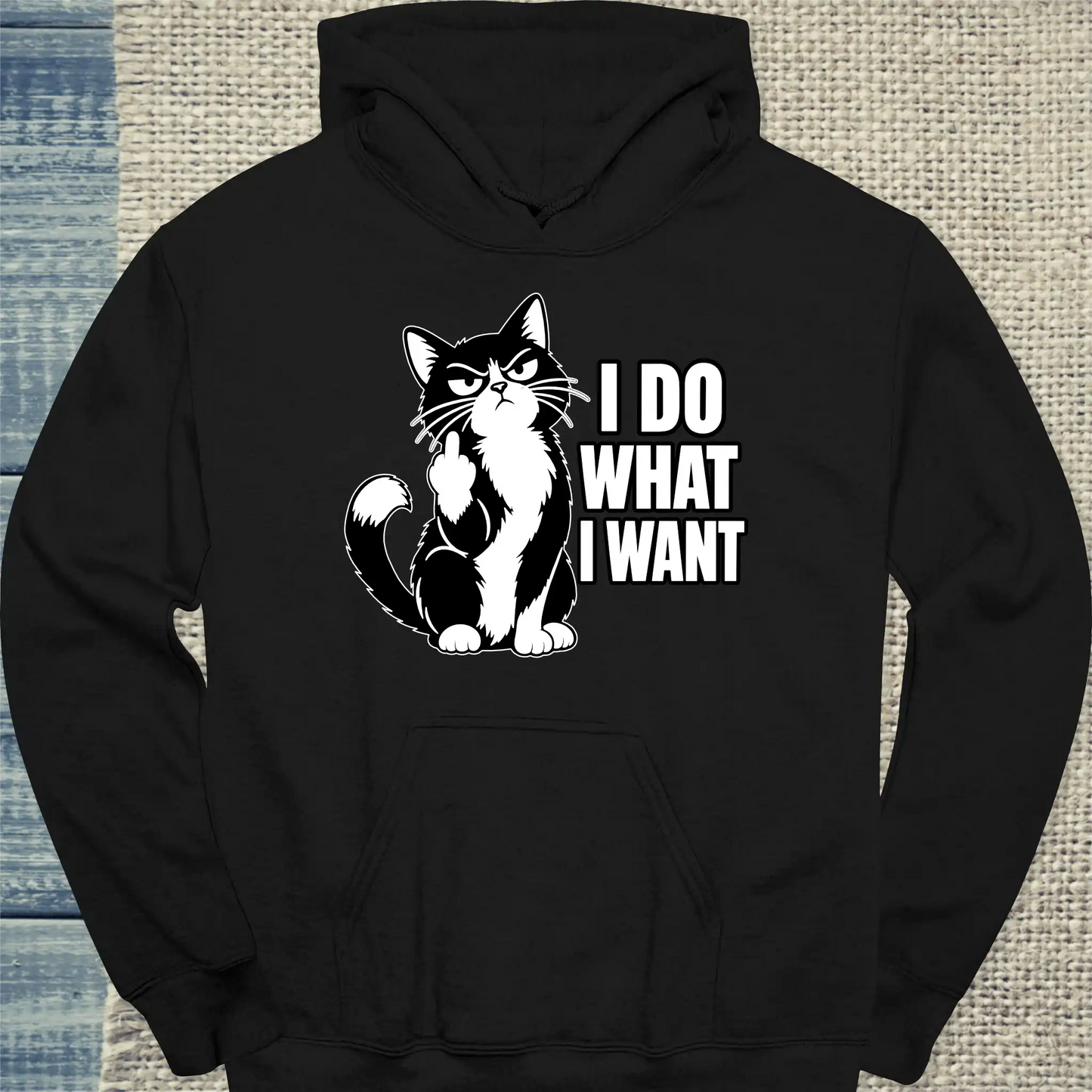 Hoodie - I do what I want 2 - Unisex - Katze Schwarz