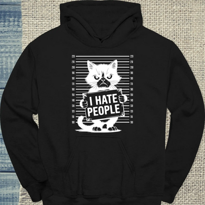 Hoodie - I Hate People - Unisex - Katze Schwarz