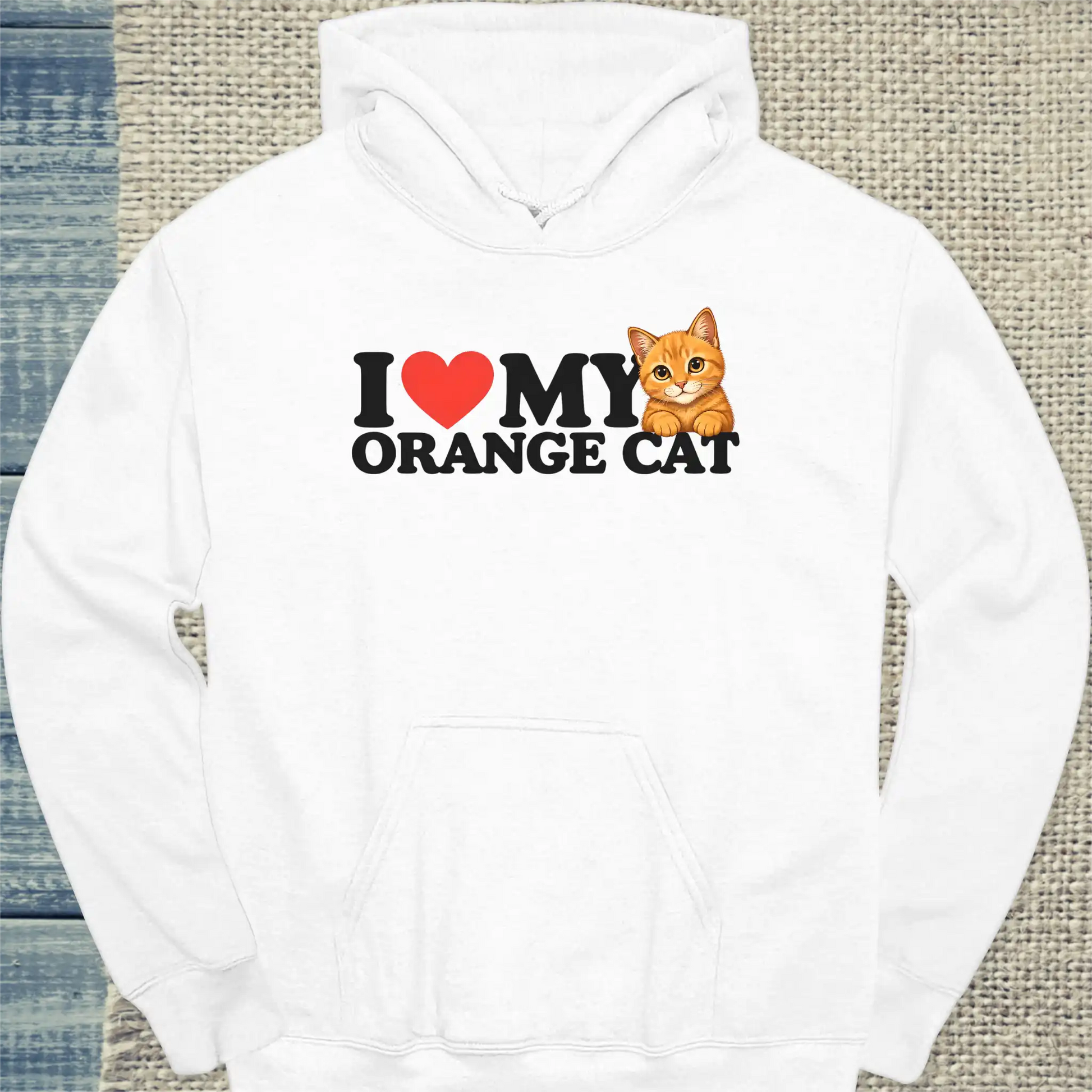 Hoodie - I love my organge cat - Unisex - Katze, Orange Weiß