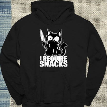 Hoodie - I REQUIRE SNACKS - Unisex - Katze Schwarz