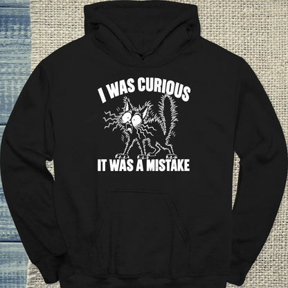 Hoodie - I was Curious - Unisex - Katze Schwarz