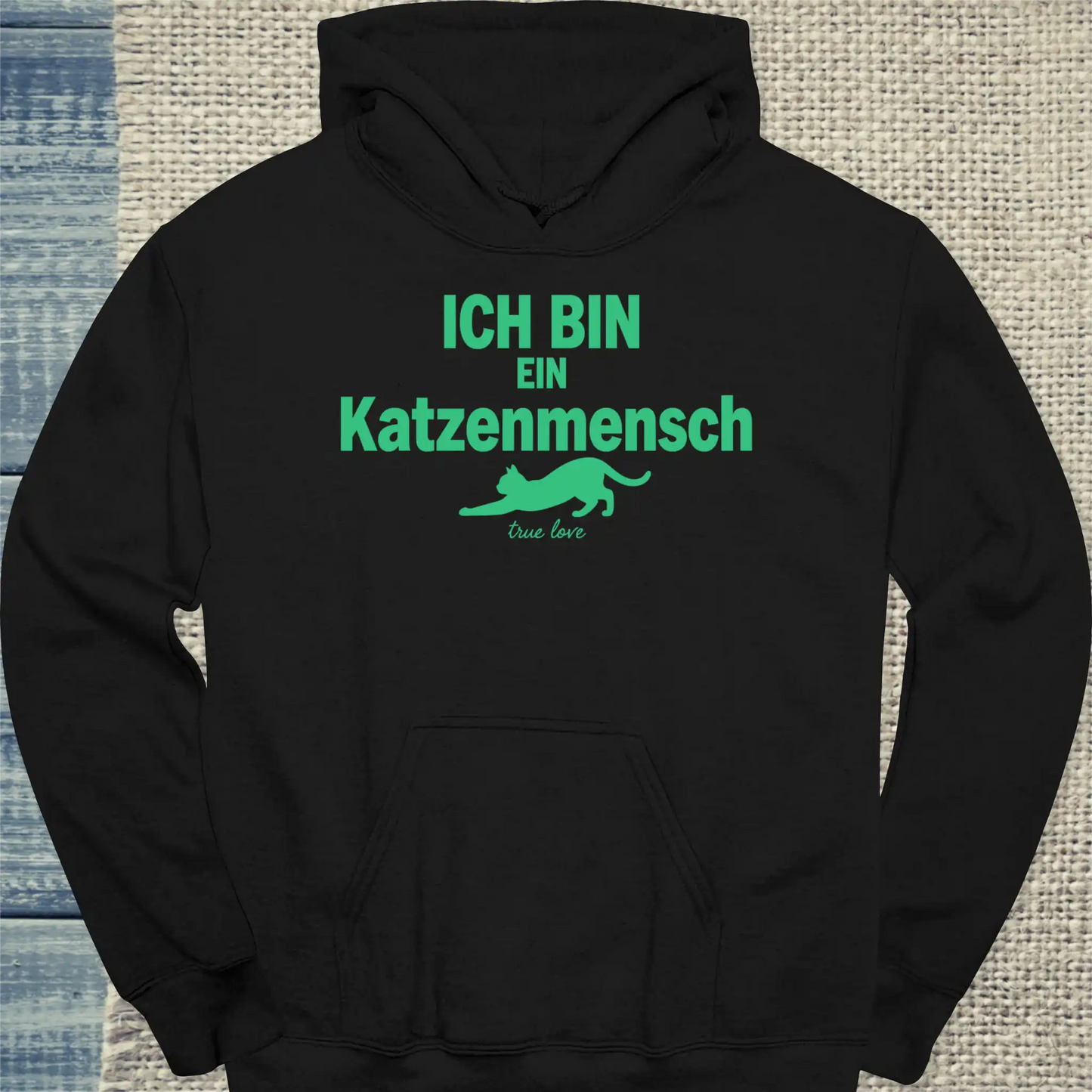 Hoodie - Ich bin ein Katzenmensch - Unisex - Katze Schwarz