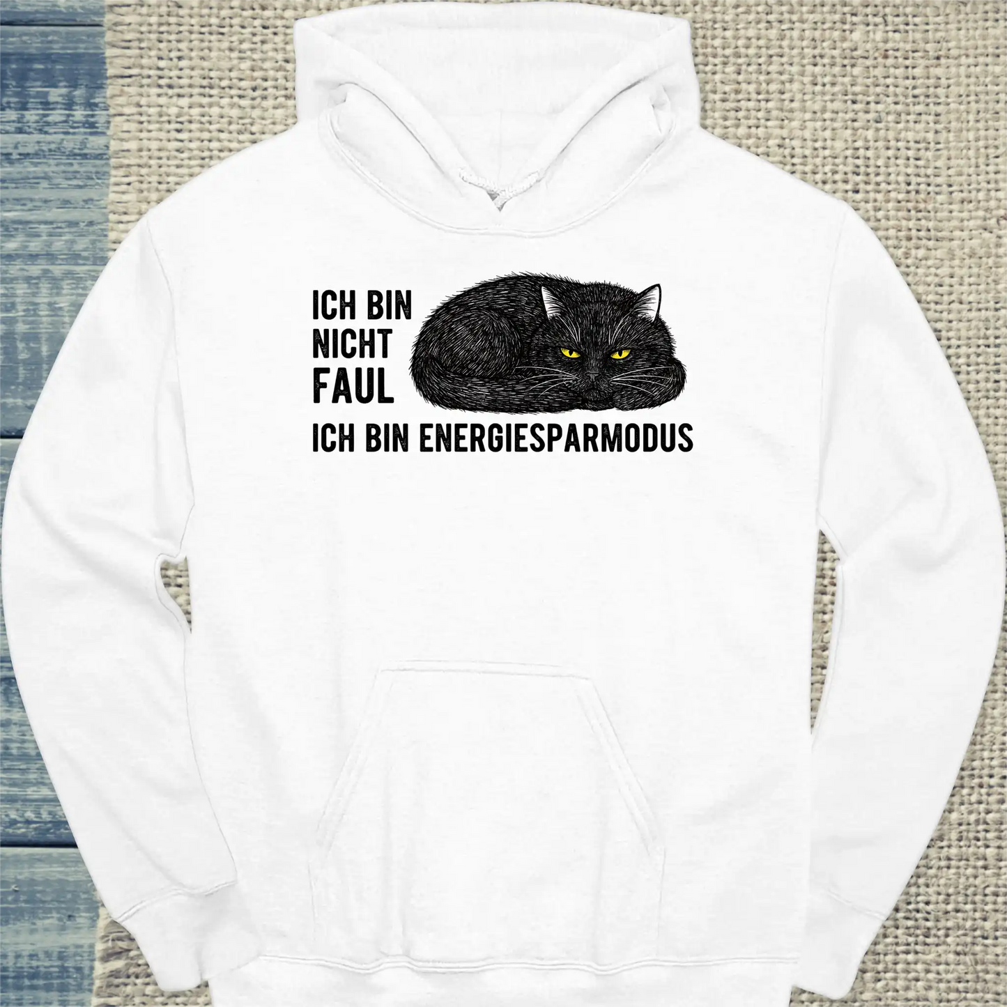 Hoodie - Ich bin nicht faul, ich bin Energiesparmodus - Unisex - Katze Weiß