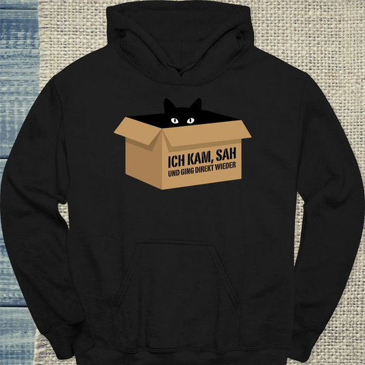 Hoodie - Ich kam, sah - Unisex - Katze & Kaffee Schwarz