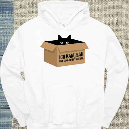 Hoodie - Ich kam, sah - Unisex - Katze & Kaffee Weiß