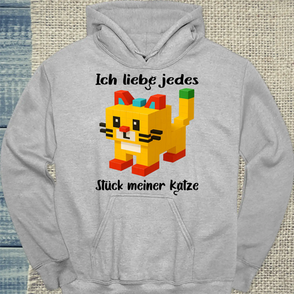 Hoodie - Ich liebe jedes Stück meiner Katze - Unisex - Katze Grau