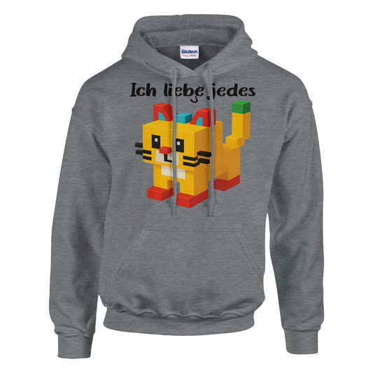 Hoodie - Ich liebe jedes Stück meiner Katze - Unisex - Katze Grau