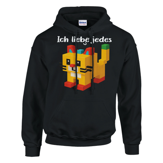 Hoodie - Ich liebe jedes Stück meiner Katze - Unisex - Katze Schwarz