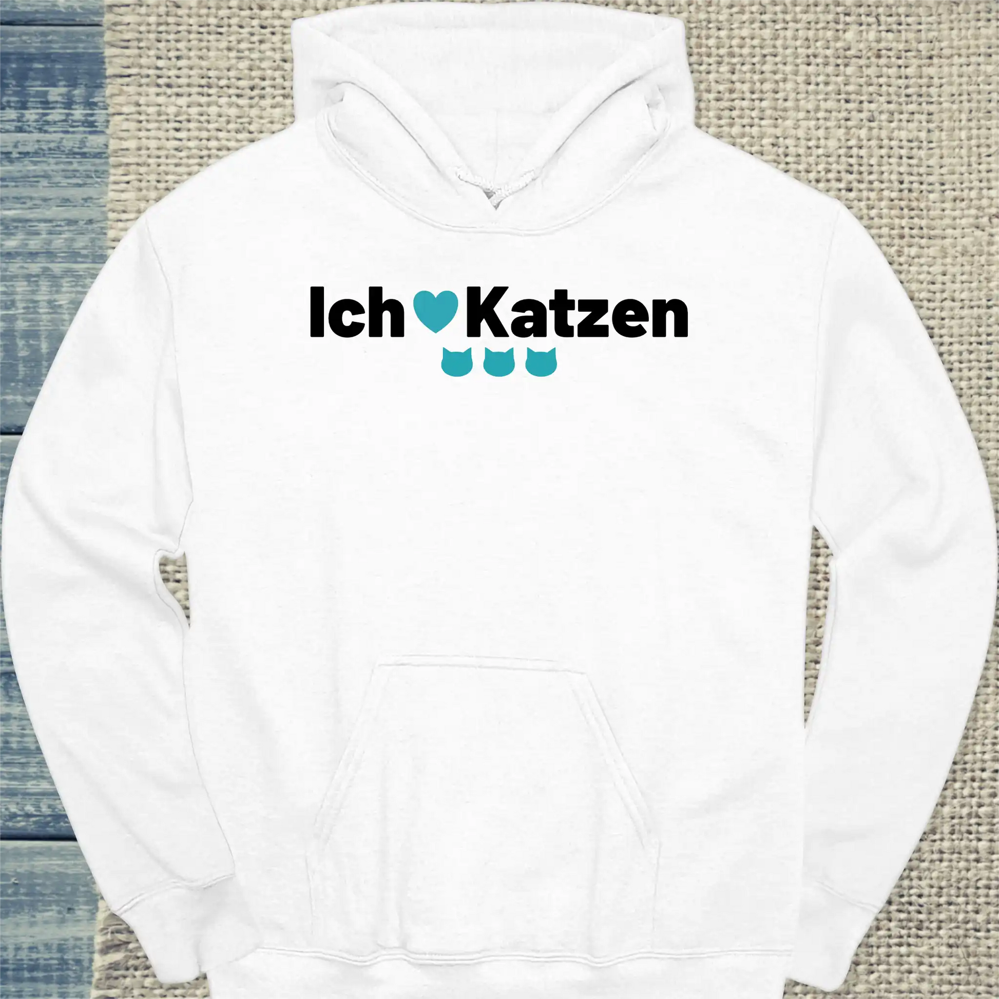 Hoodie - Ich liebe Katzen - Unisex - Katze Weiß