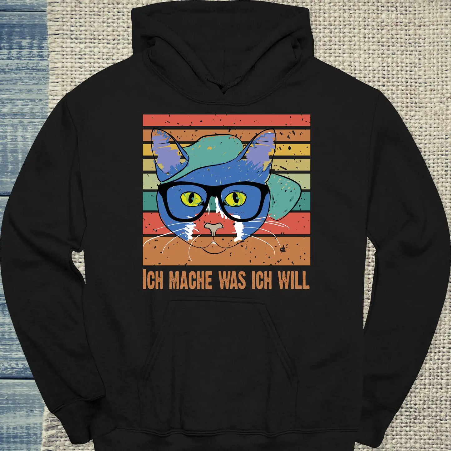 Hoodie - Ich mache was ich will - Unisex - Katze, Cat Guy Schwarz