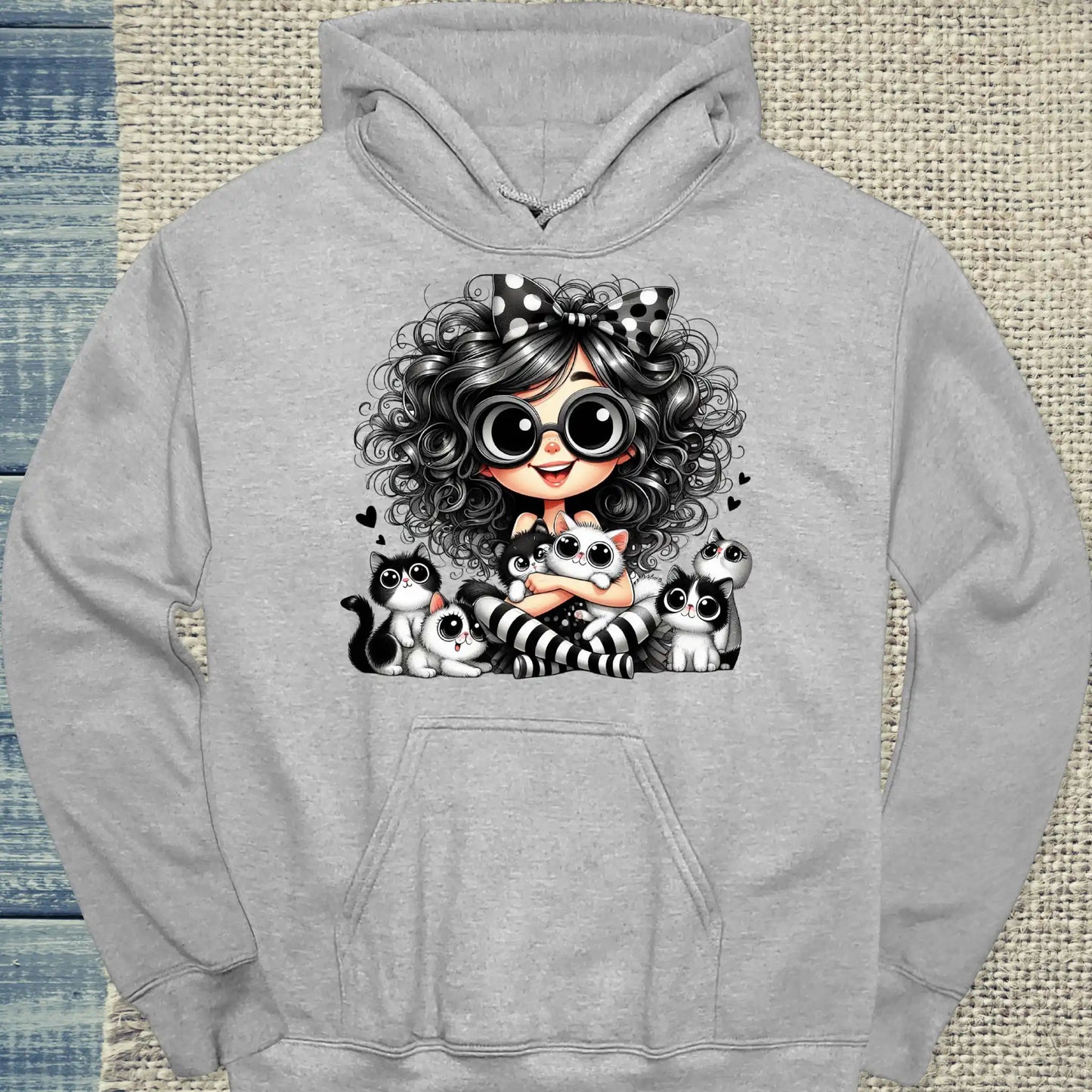 Hoodie - Ich mag halt Katzen - Unisex - Kaffee, Cat Lady Grau