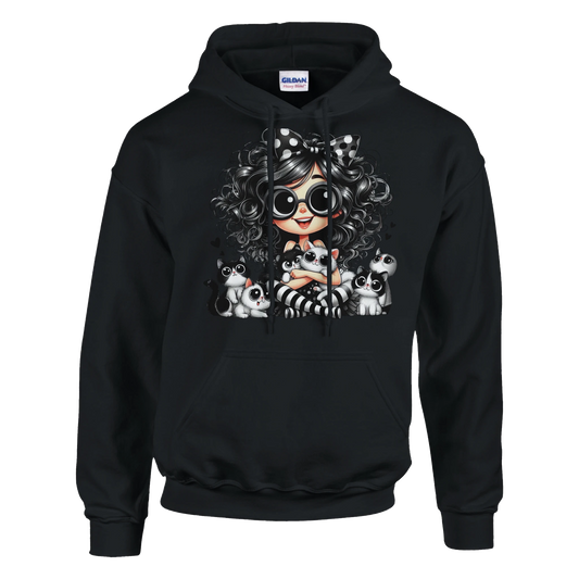 Hoodie - Ich mag halt Katzen - Unisex - Kaffee, Cat Lady Schwarz