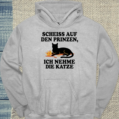 Hoodie - Ich nehme die Katze - Unisex - Katze Grau
