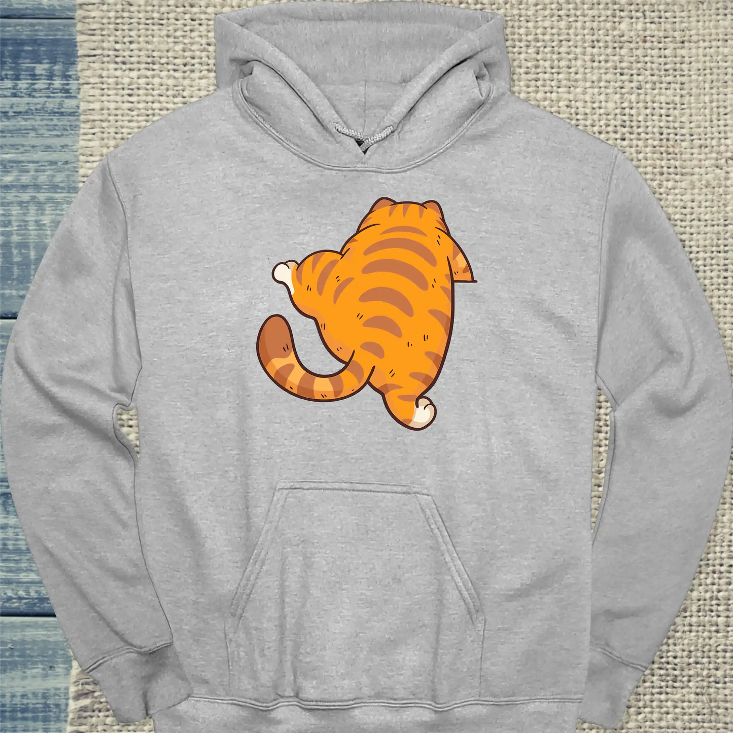 Hoodie - Ich schaff das - Unisex - Katze, Orange Grau