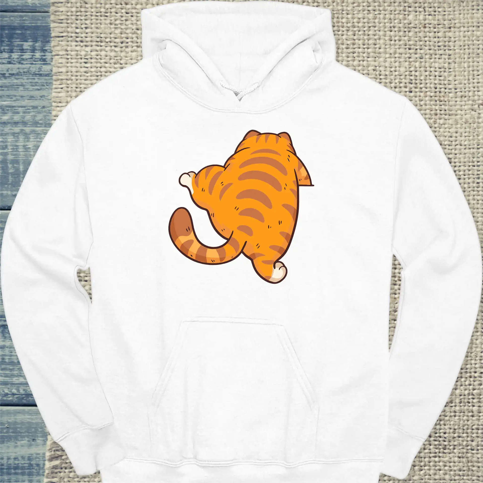 Hoodie - Ich schaff das - Unisex - Katze, Orange Weiß
