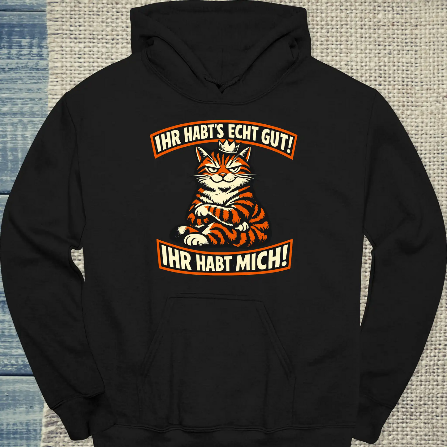 Hoodie - Ihr habt mich - Unisex - Katze Schwarz