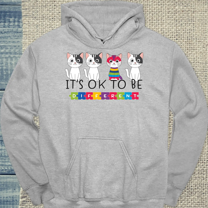 Hoodie - It's OK to be different - Unisex - Katze Grau