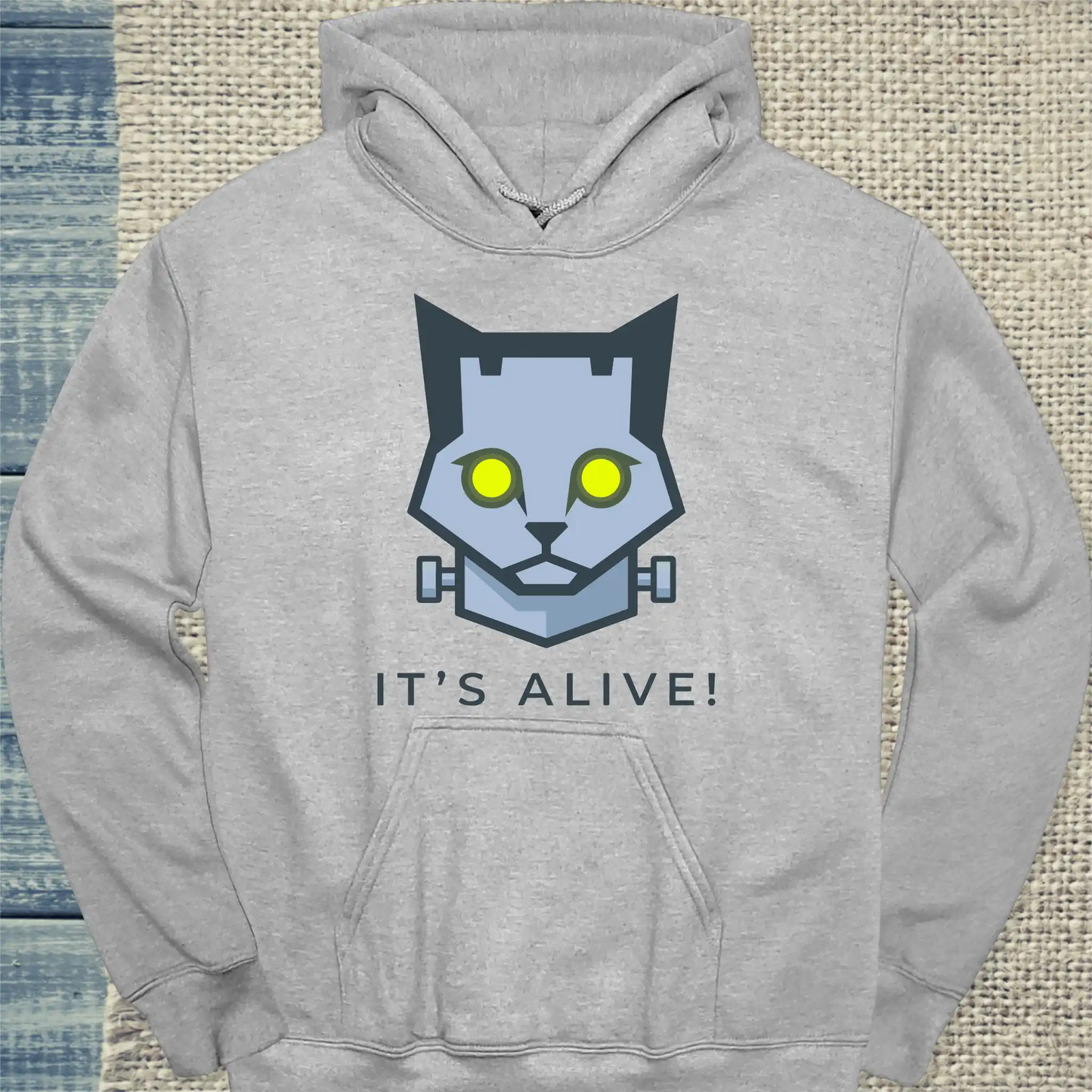 Hoodie - Its Alive! - Unisex - Katze Grau