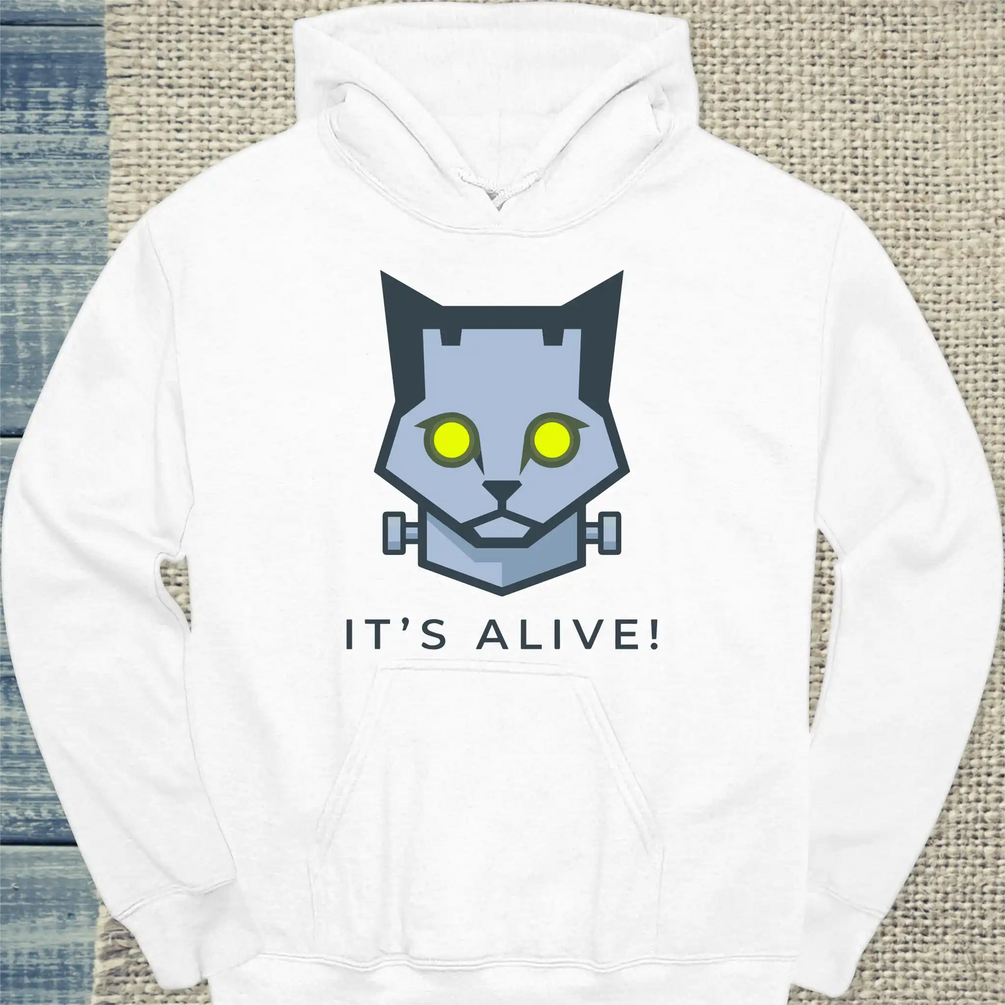 Hoodie - Its Alive! - Unisex - Katze Weiß