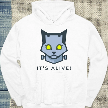 Hoodie - Its Alive! - Unisex - Katze Weiß