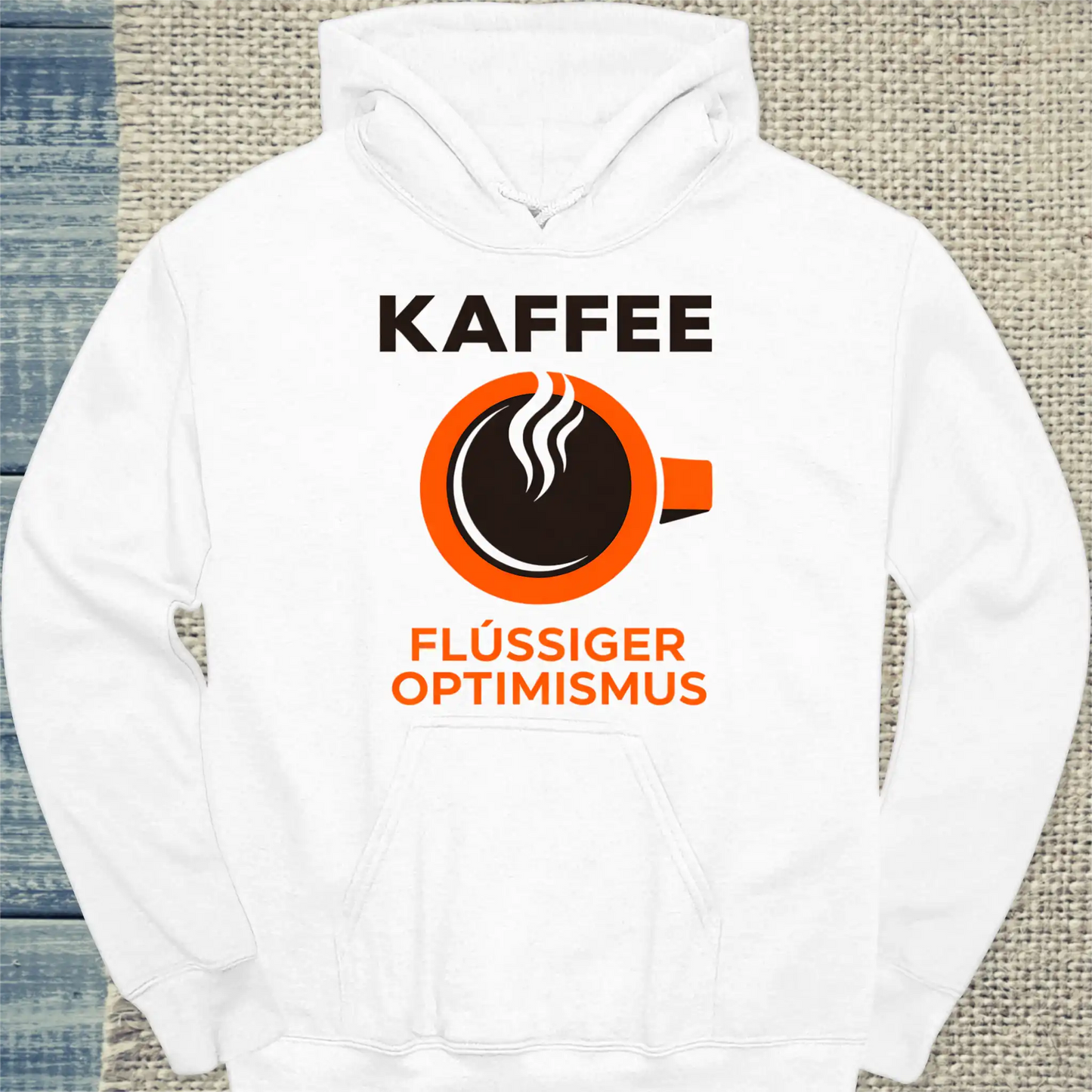 Hoodie - Kaffee - Flüssiger Optimismus - Unisex - Kaffee Weiß