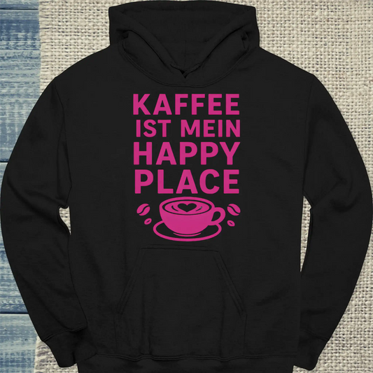 Hoodie - Kaffee ist mein Happy Place - Unisex - Kaffee Schwarz