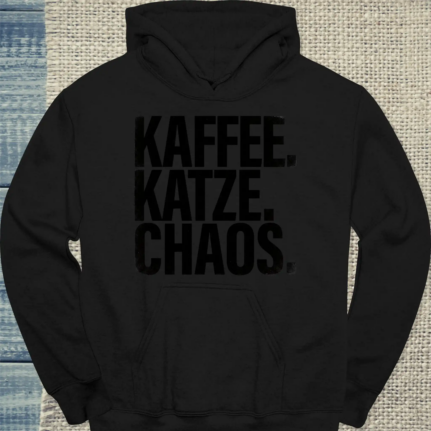 Hoodie - Kaffee. Katze. Chaos. - Unisex - Katze & Kaffee, Black Edition Schwarz