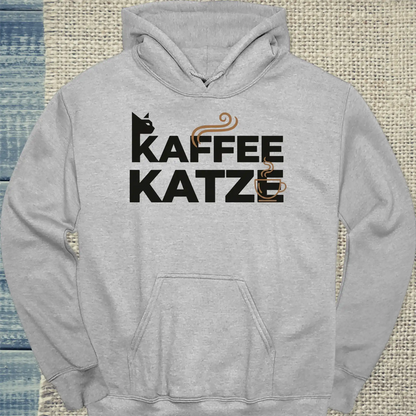 Hoodie - Kaffee - Katze - Unisex - Katze & Kaffee Grau