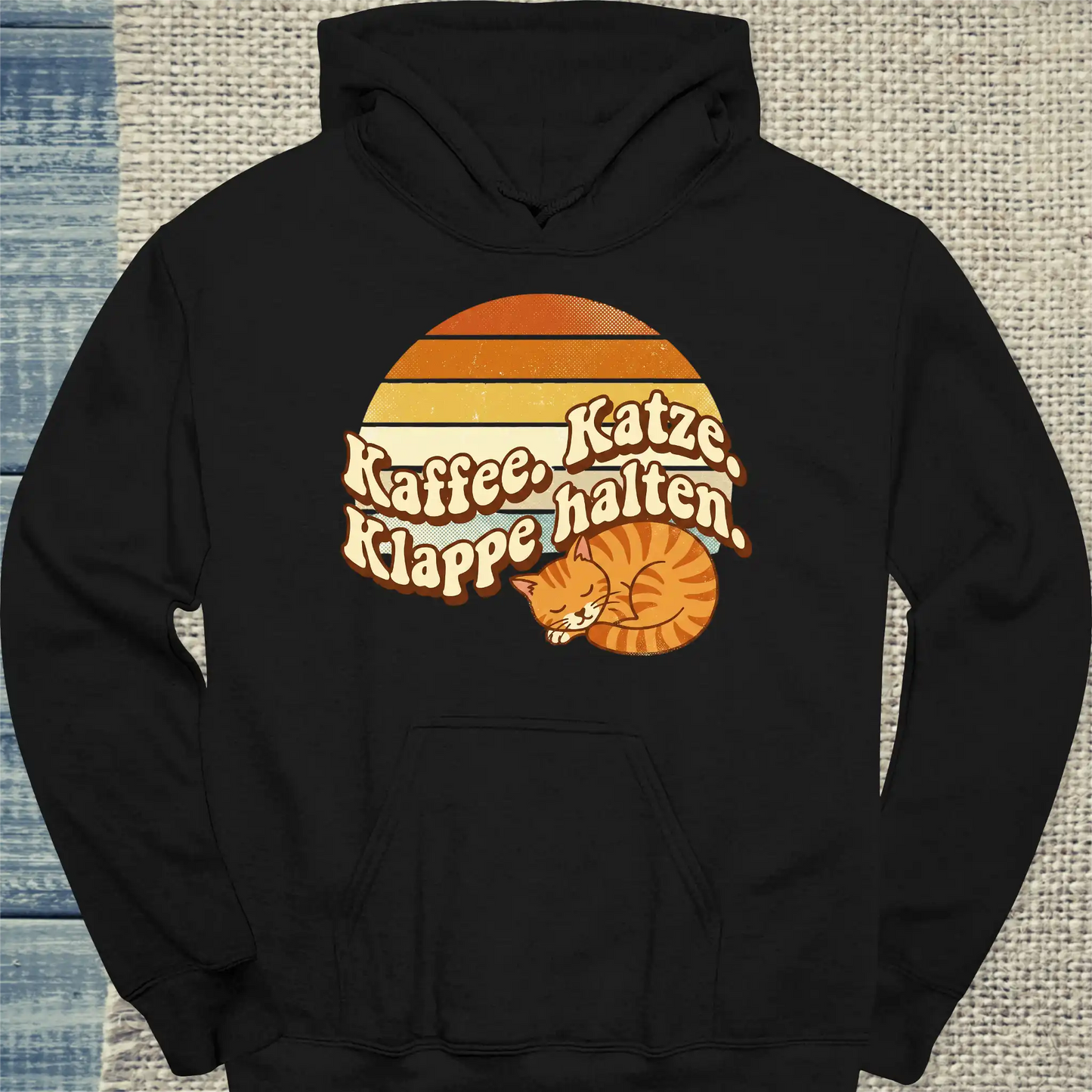 Hoodie -  Kaffee. Katze. Klappe halten. - Unisex - Katze & Kaffee Schwarz