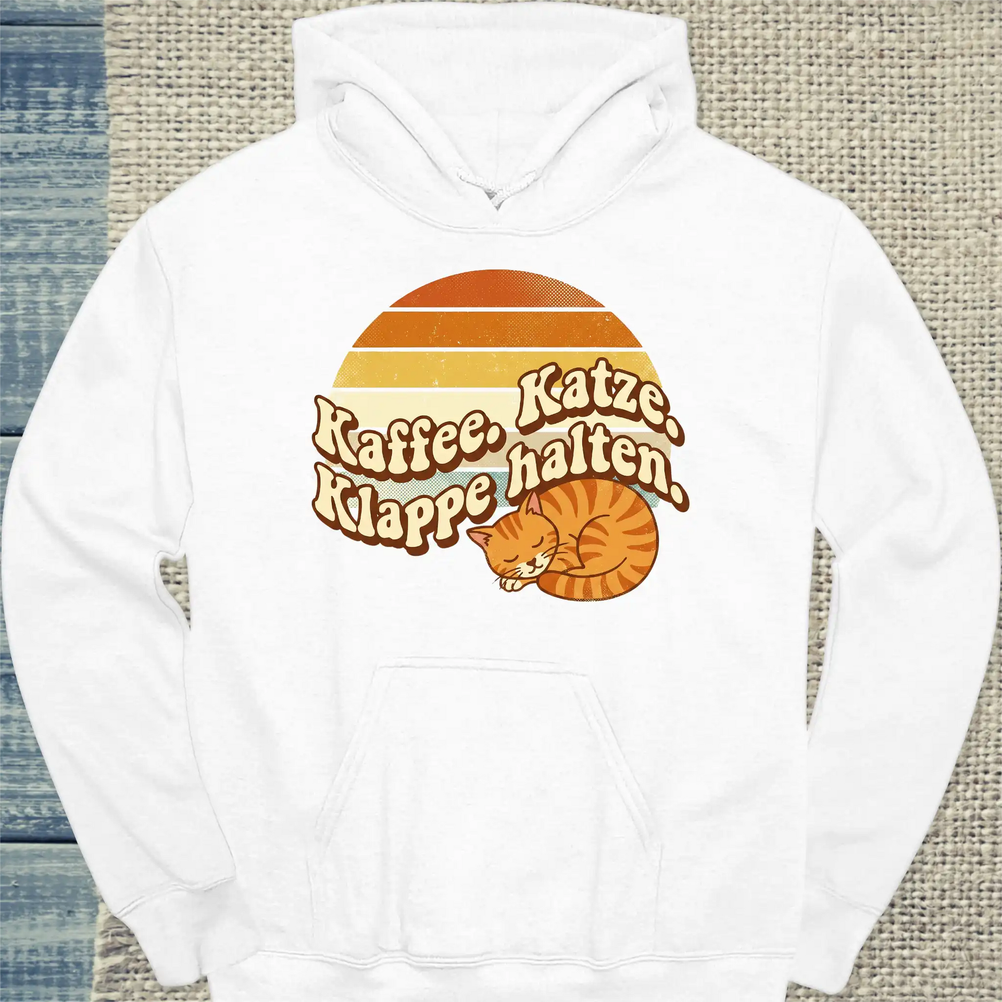 Hoodie -  Kaffee. Katze. Klappe halten. - Unisex - Katze & Kaffee Weiß
