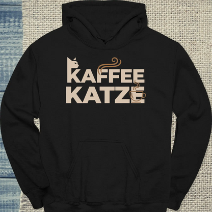 Hoodie - Kaffee - Katze - Unisex - Katze & Kaffee Schwarz