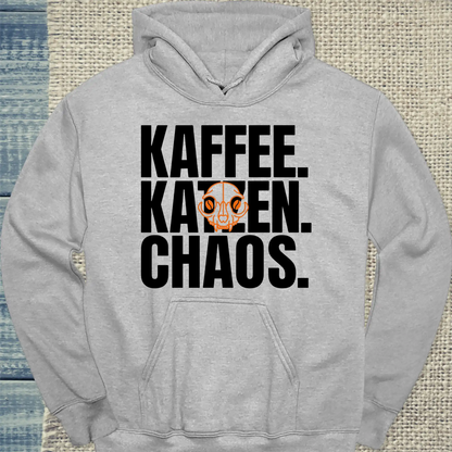 Hoodie - Kaffee. Katzen. Chaos - Unisex - Katze & Kaffee Grau
