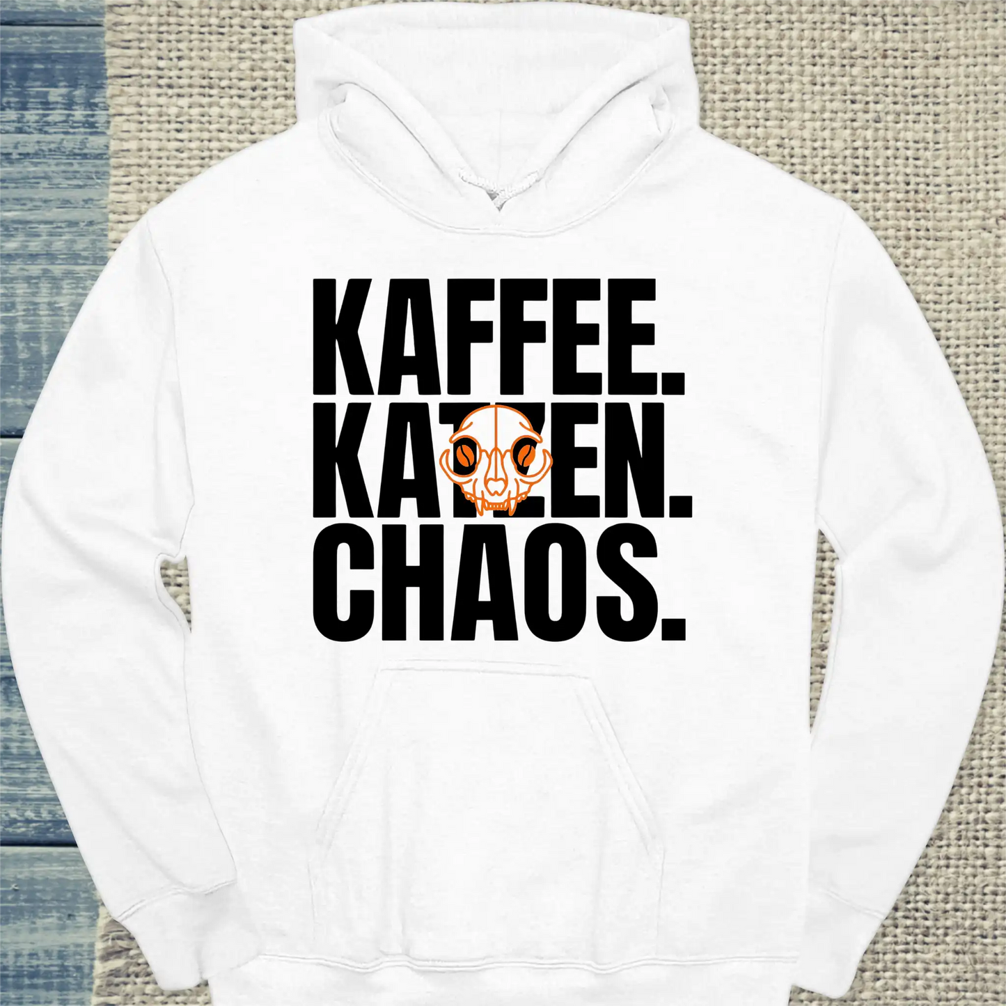 Hoodie - Kaffee. Katzen. Chaos - Unisex - Katze & Kaffee Weiß