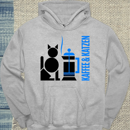 Hoodie - Kaffee & Katzen - Unisex - Katze & Kaffee Grau