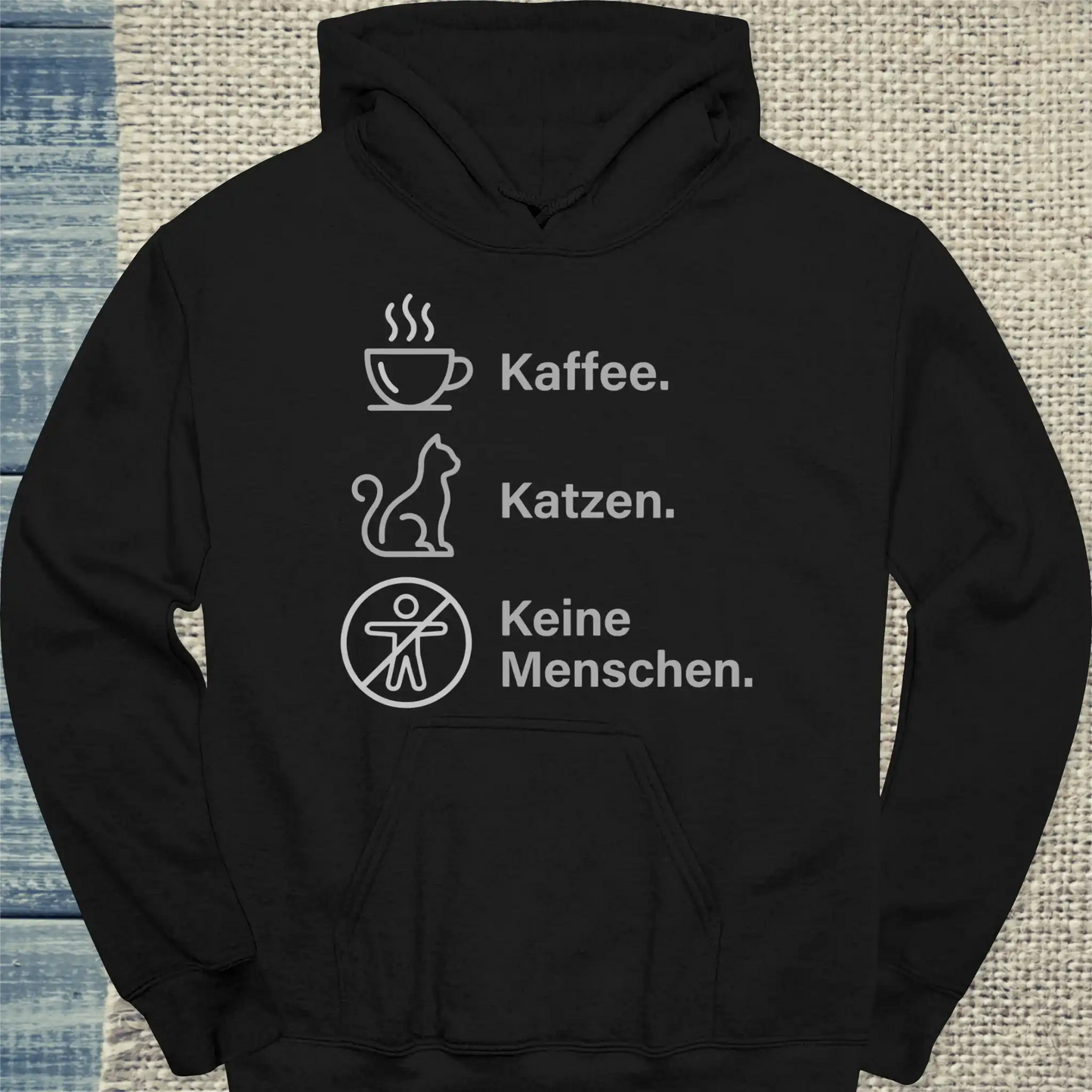 Hoodie - Kaffee. Katzen. Keine Menschen. - Unisex - Katze & Kaffee Schwarz