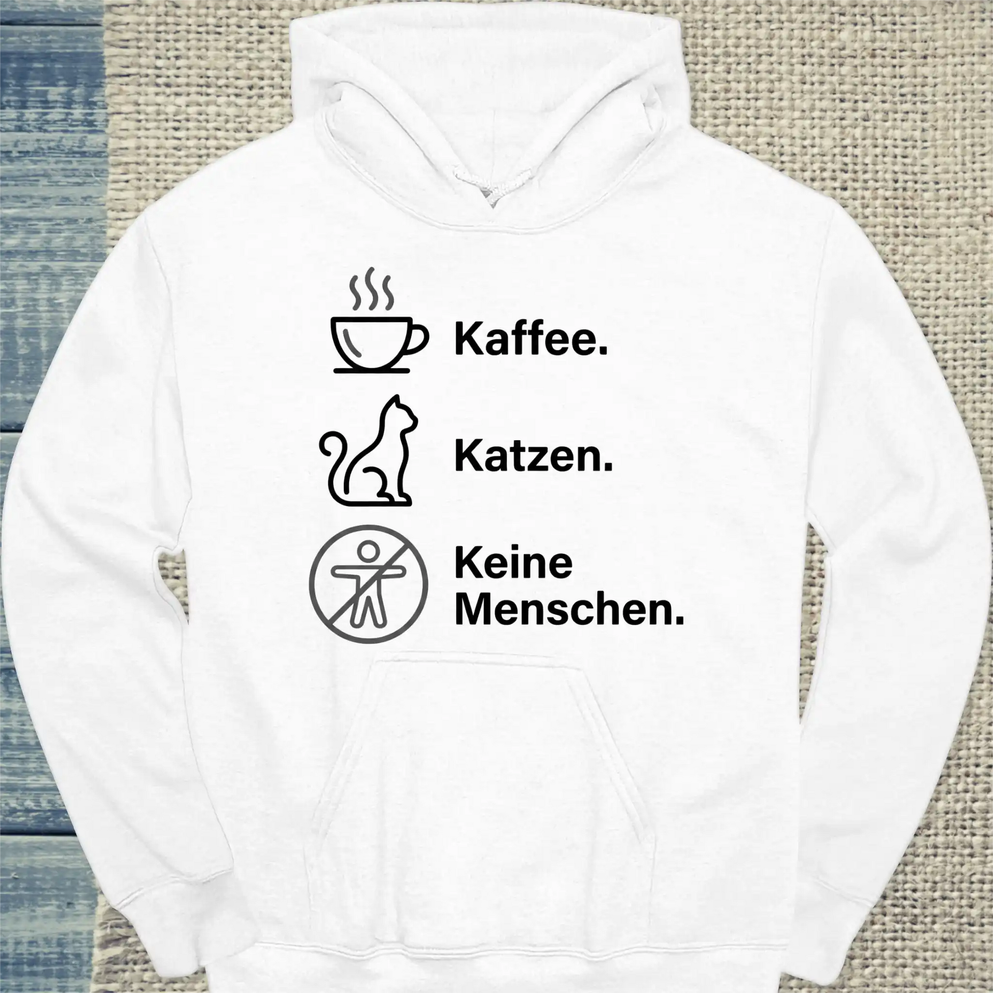 Hoodie - Kaffee. Katzen. Keine Menschen. - Unisex - Katze & Kaffee Weiß