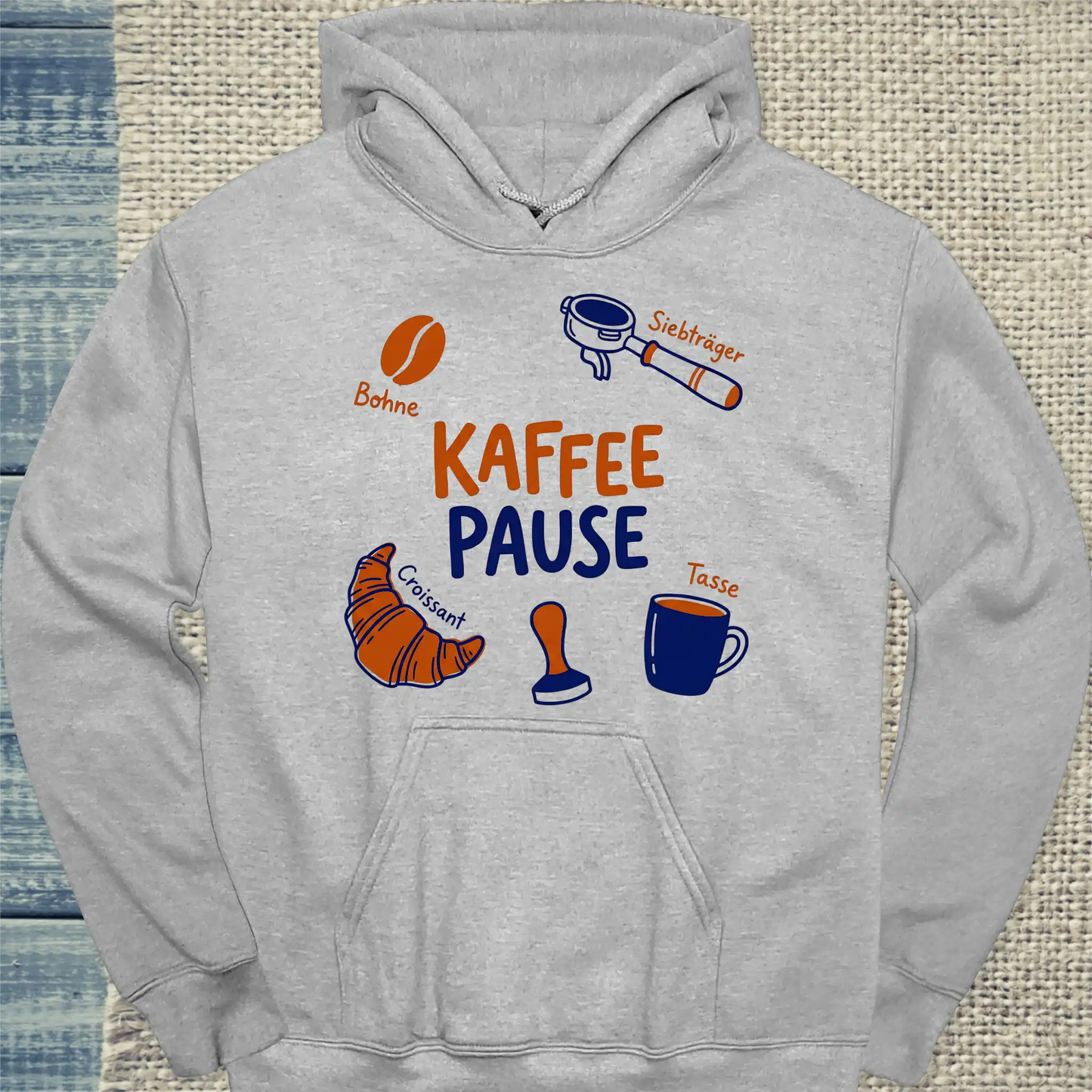 Hoodie - Kaffee Pause - Unisex - Kaffee Grau