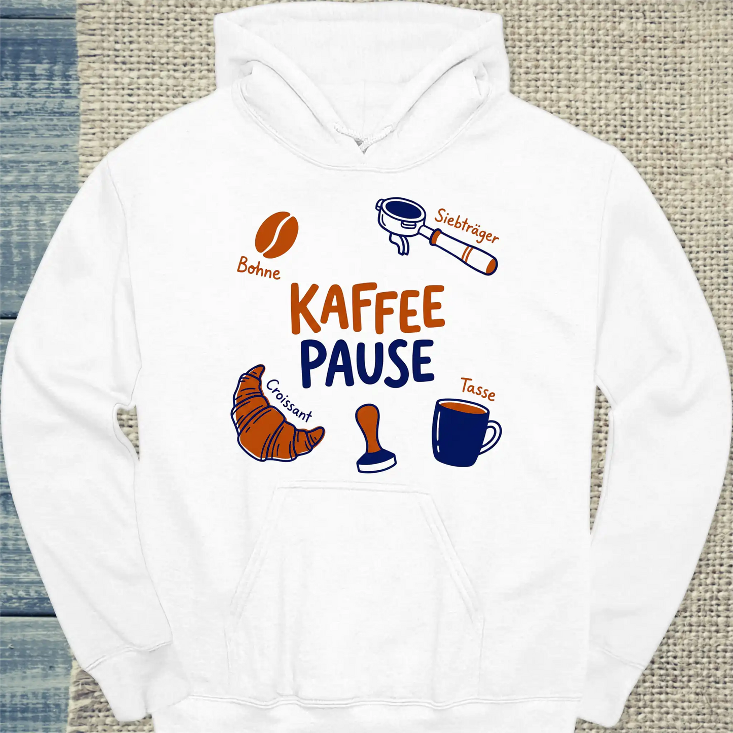 Hoodie - Kaffee Pause - Unisex - Kaffee Weiß