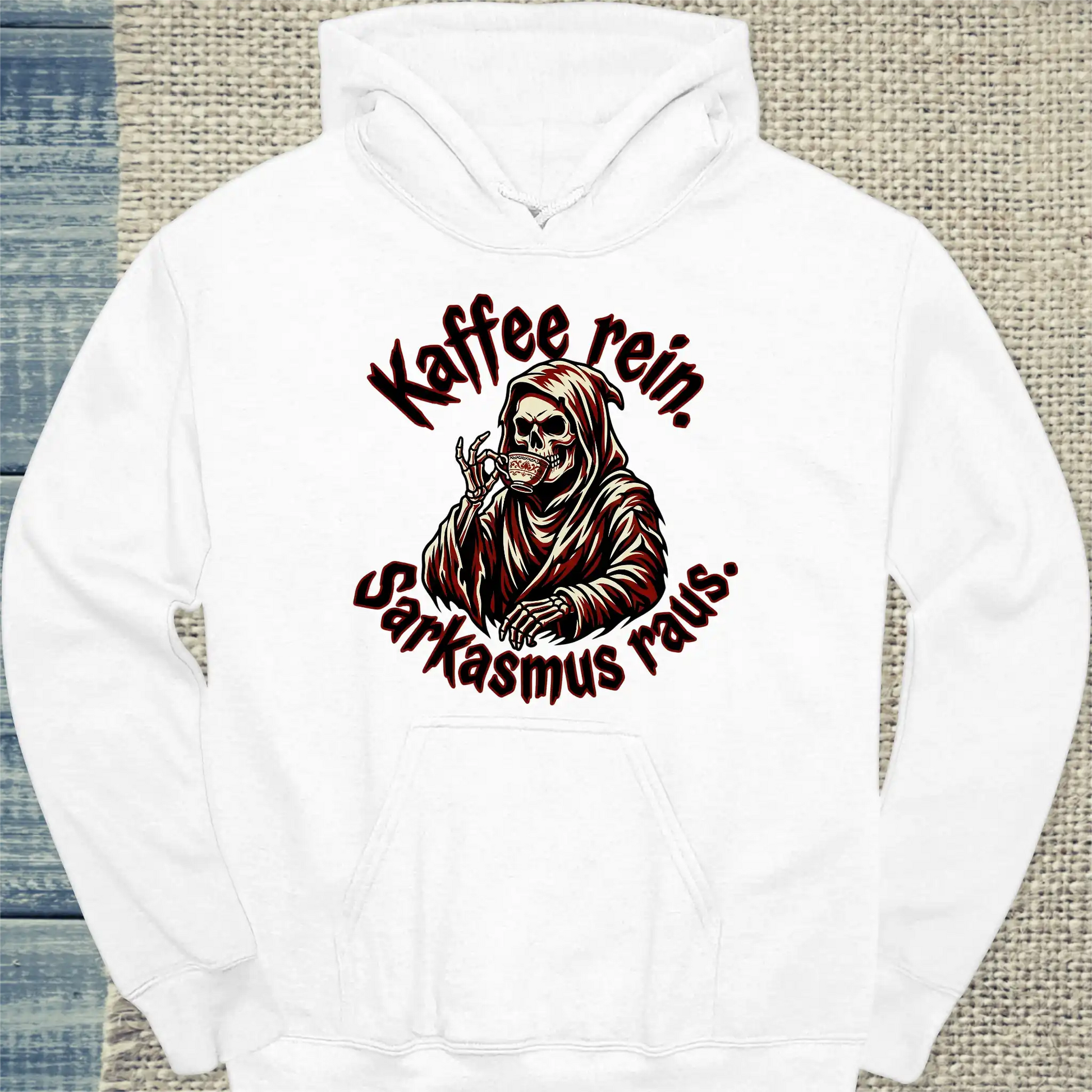 Hoodie - Kaffee rein. Sarkasmus raus - Unisex - Kaffee Weiß