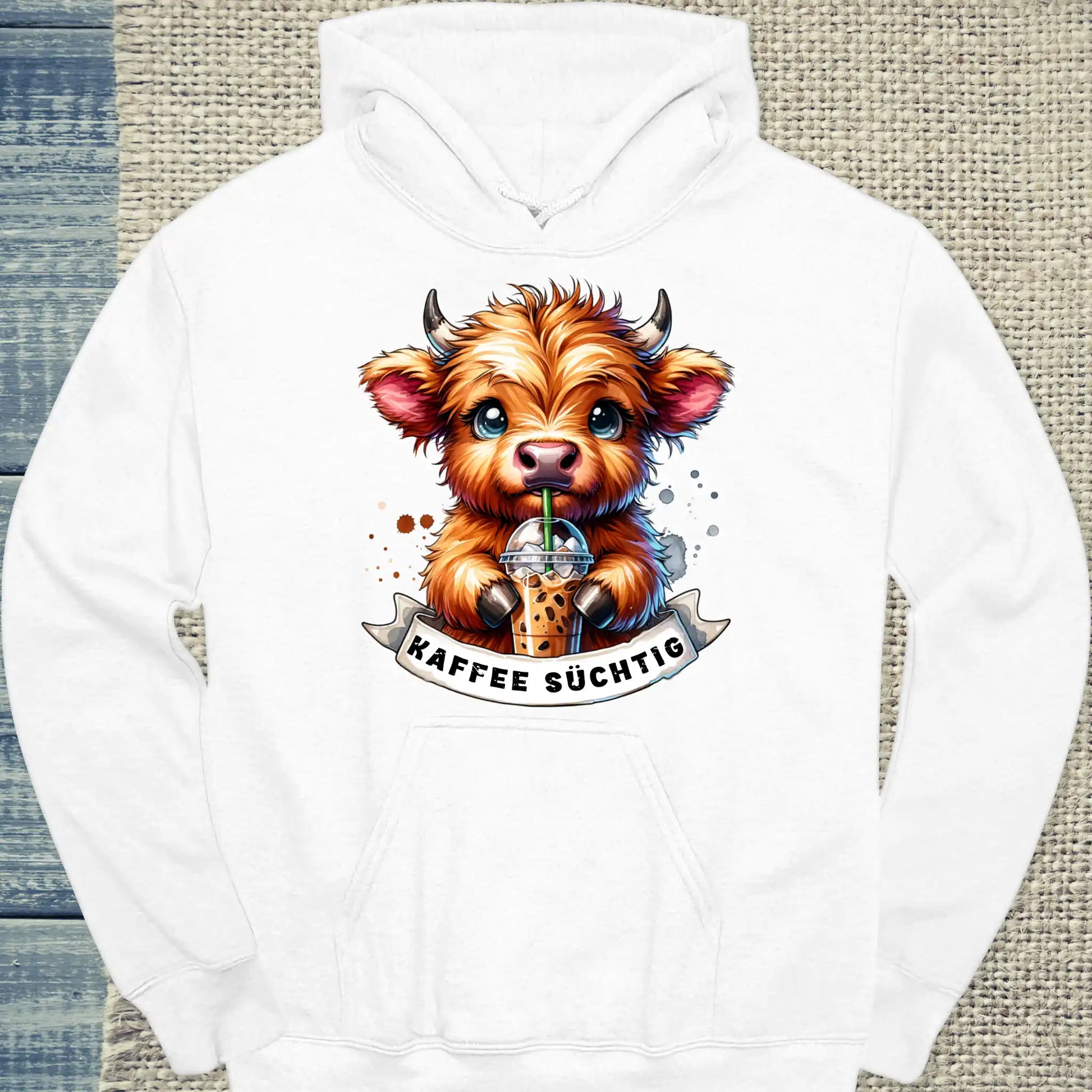 Hoodie - Kaffee süchtig - Unisex - Kaffee Weiß