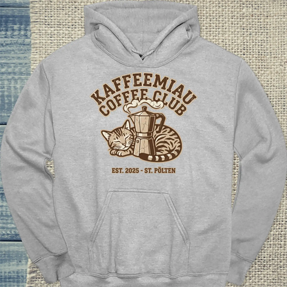 Hoodie - KaffeeMiau Coffee Club - Unisex - Katze, Kaffee, KaffeeMiau Grau